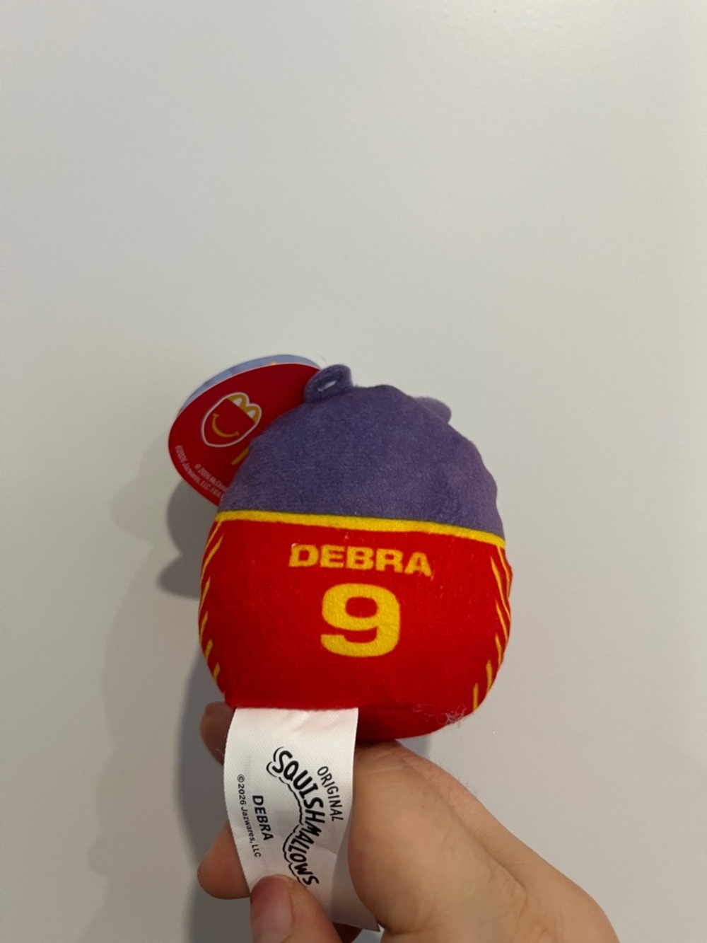 Squishmallows Purple & Red Debra Plush Soccer Jersey - Picture 2 of 3